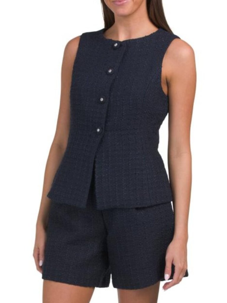 Endless Rose Tweed Buttoned Vest